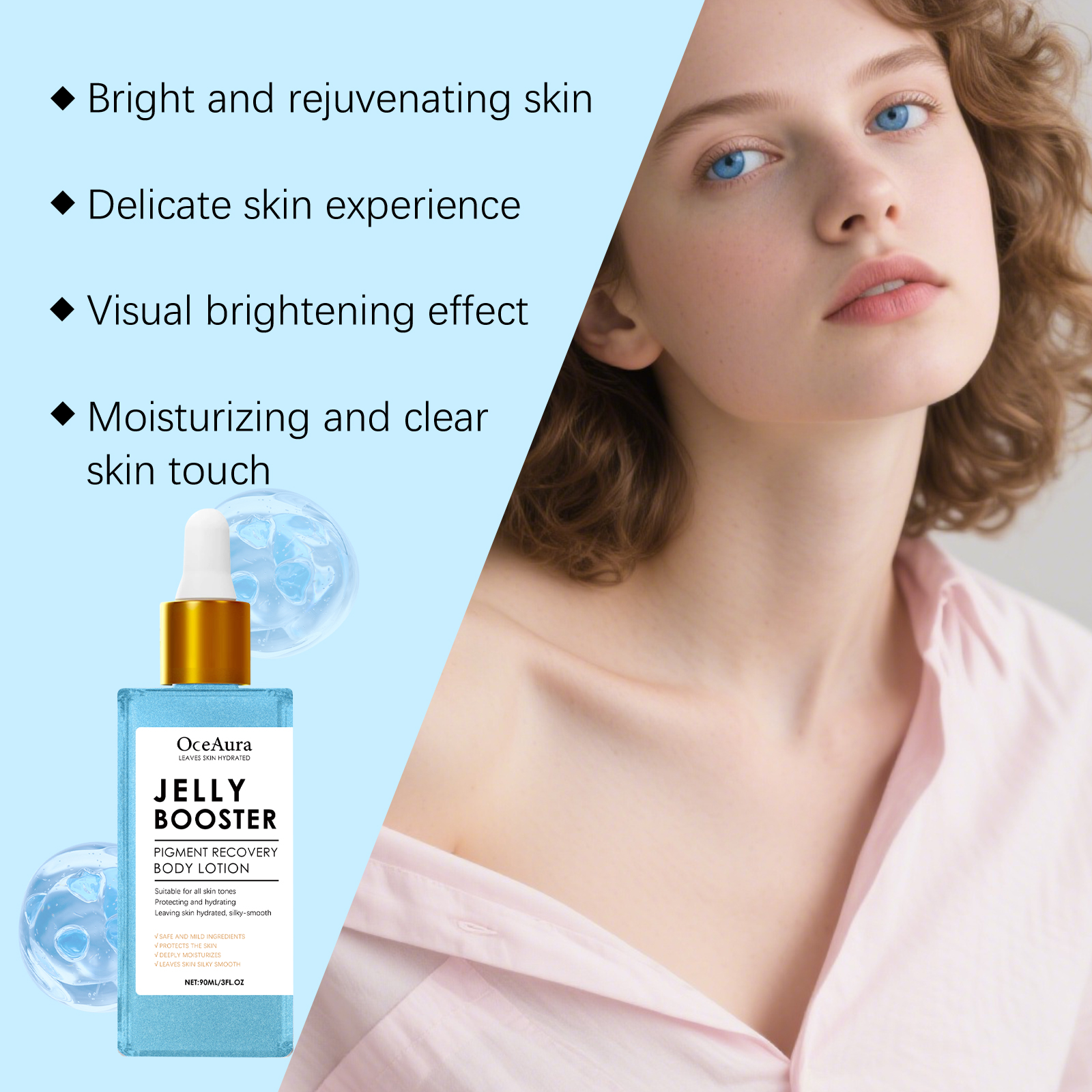 OceAura Niacinamide Facial Serum Lightweight texture, not heavy, easy to absorb, delicate, smooth and moisturizing skin