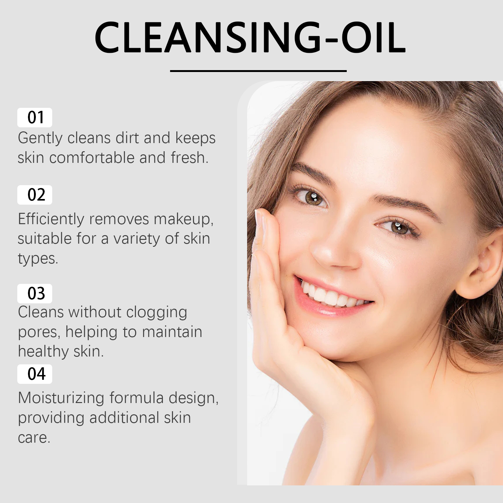Hoygi Cleansing Oil Gentle facial cleansing oil for eyes and lips, easy to emulsify, refreshing and clean without tightness