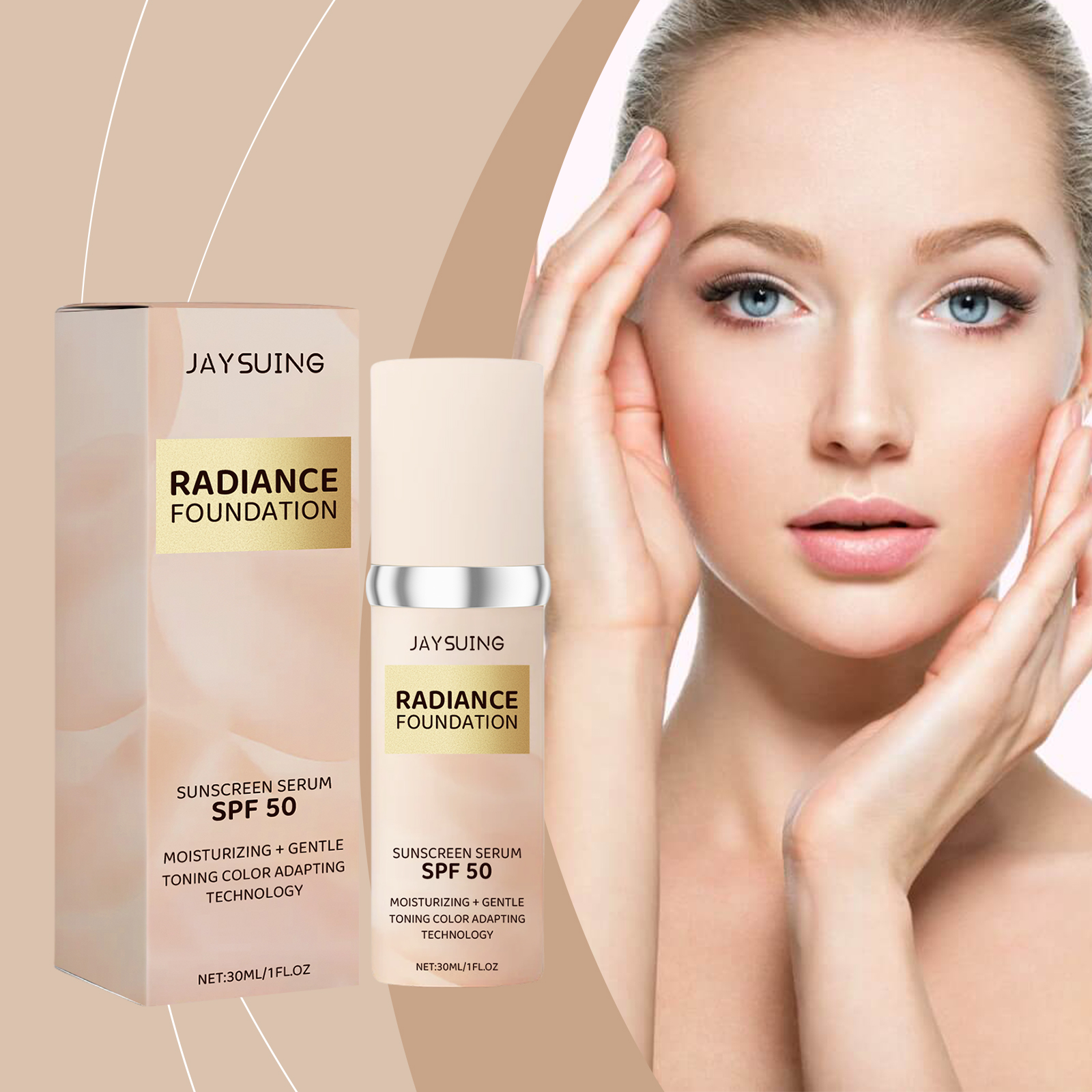 Jaysuing Protective Concealer Foundation Easily create a natural skin tone concealer moisturizing long-lasting makeup