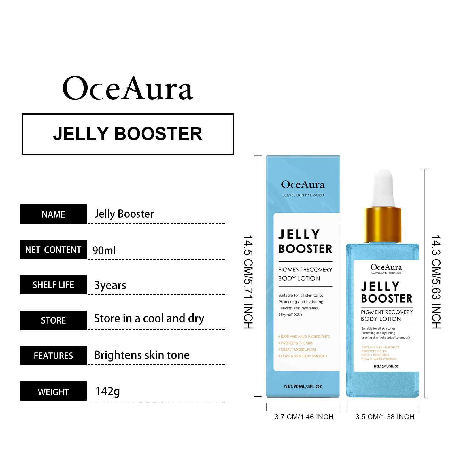 OceAura Niacinamide Facial Serum Lightweight texture, not heavy, easy to absorb, delicate, smooth and moisturizing skin