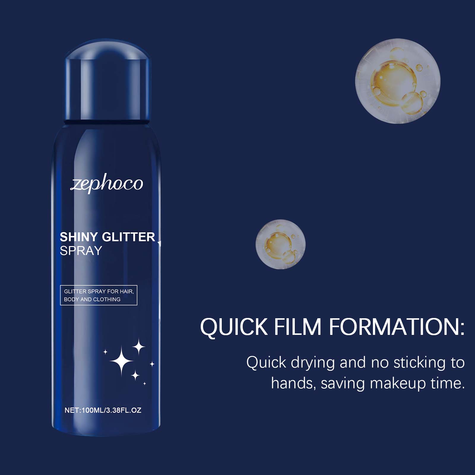 Zephoco body flash spray glitter brightening moisturizing nightclub party body clavicle shimmer spray