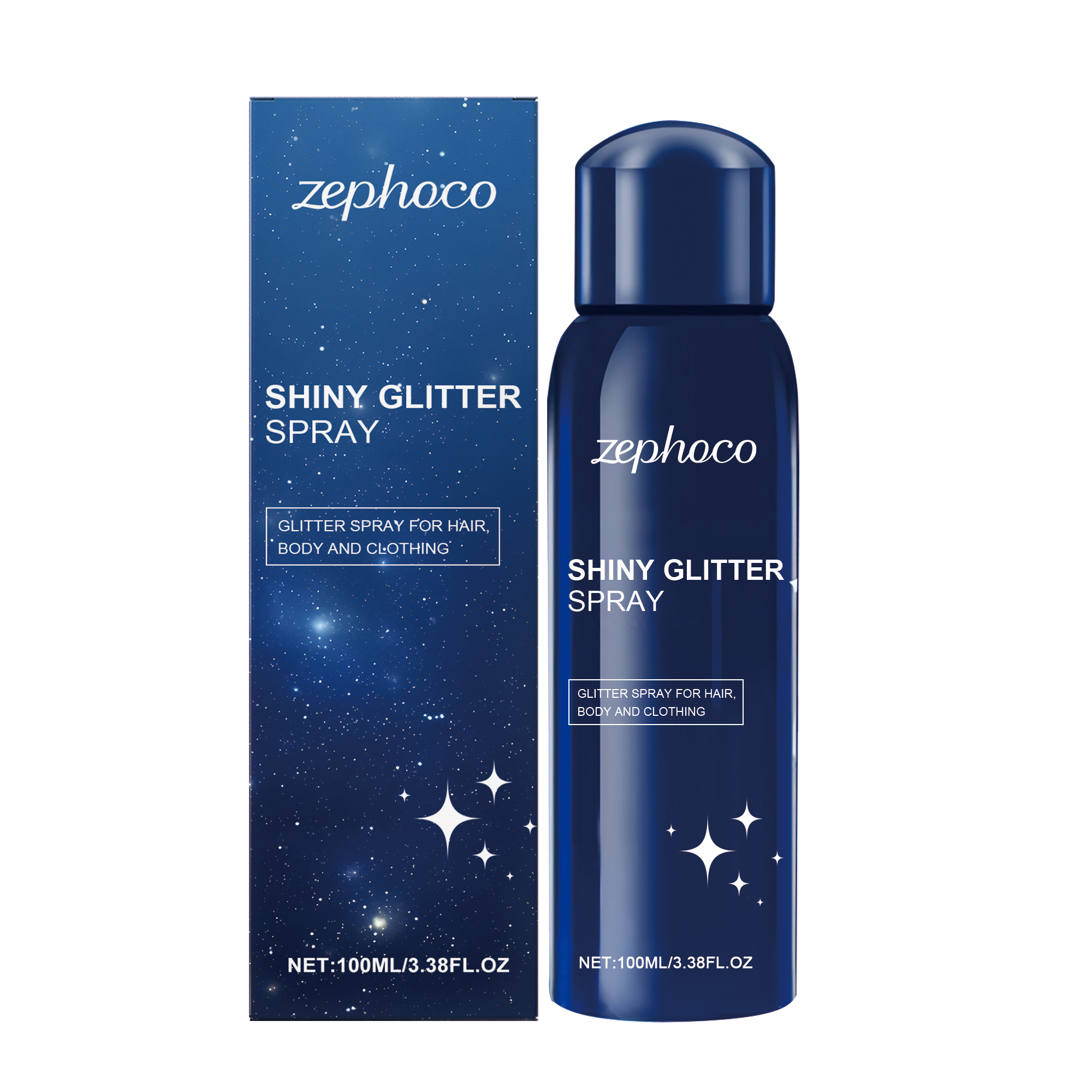 Zephoco body flash spray glitter brightening moisturizing nightclub party body clavicle shimmer spray