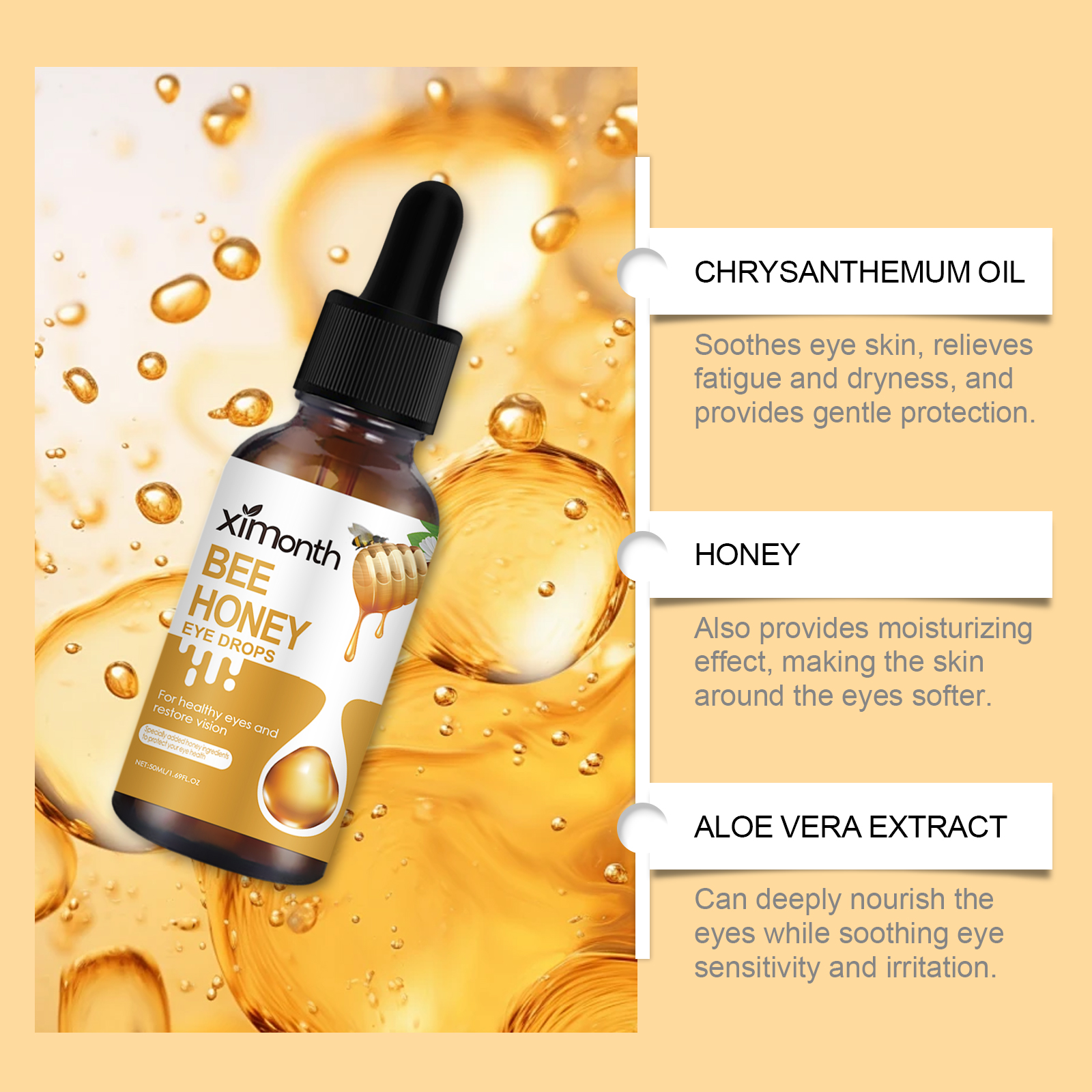 Ximonth eye care solution gentle moisturizing eye cleansing eye protection eye care solution