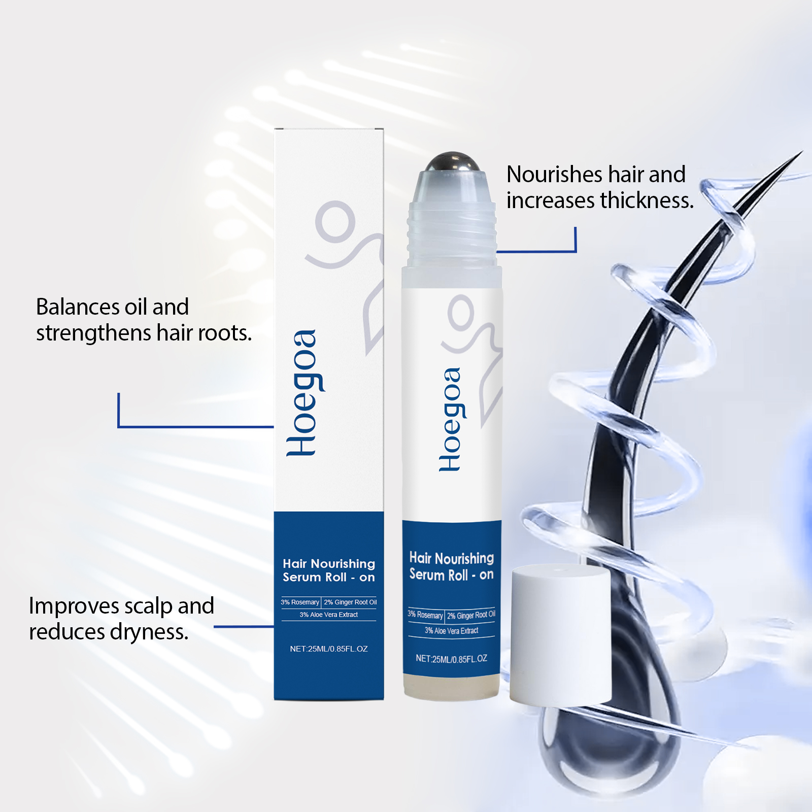 Hoegoa Hair Roll-On Essence Moisturizes and hydrates the hair follicles to nourish the scalp