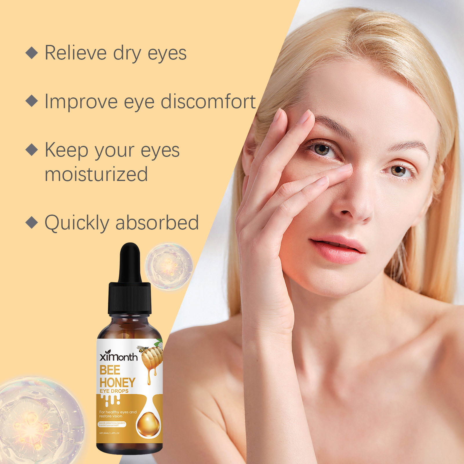 Ximonth eye care solution gentle moisturizing eye cleansing eye protection eye care solution