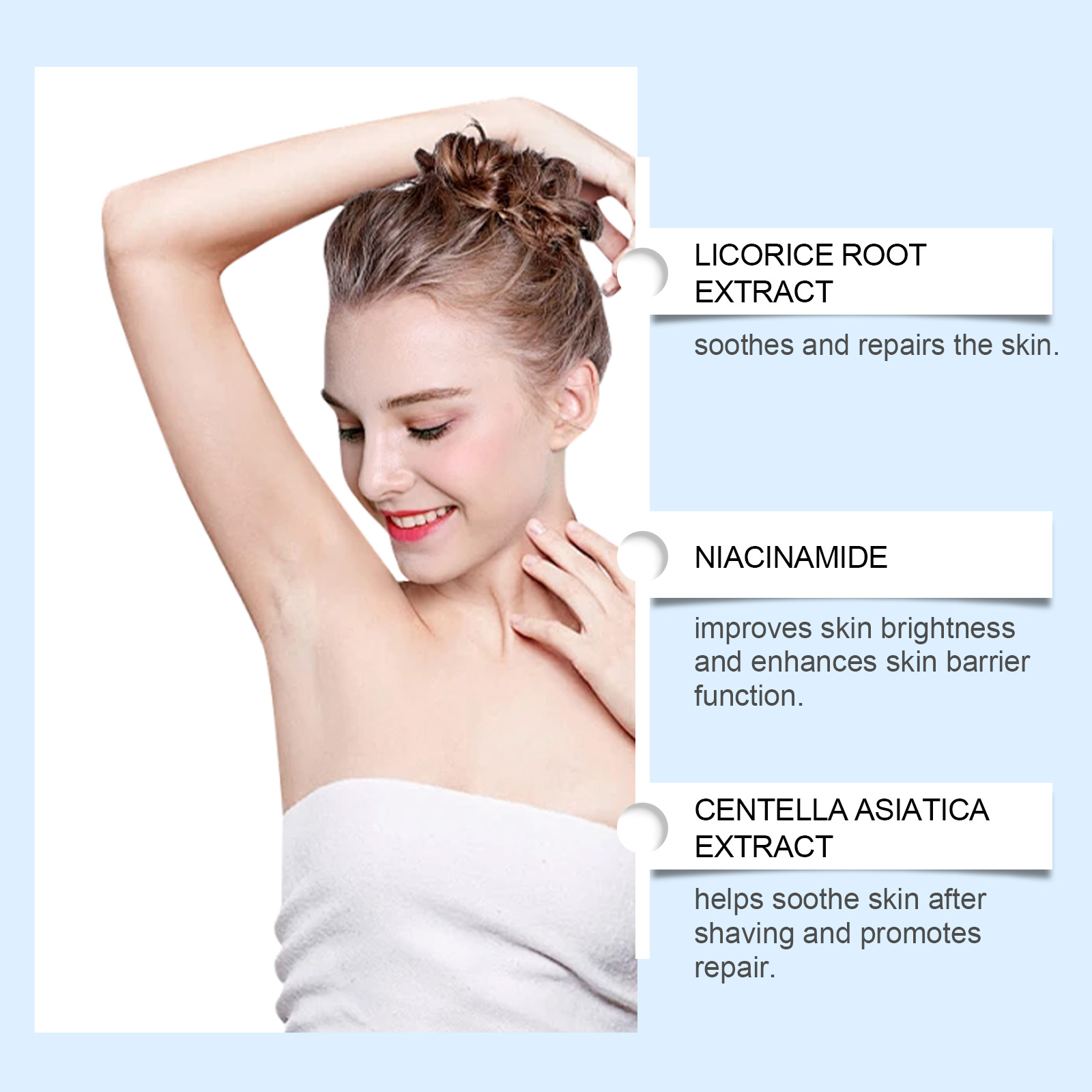 Jaysuing Underarm After Shave Soothing Roller Gentle cleansing armpits moisturizing soothing skin essence