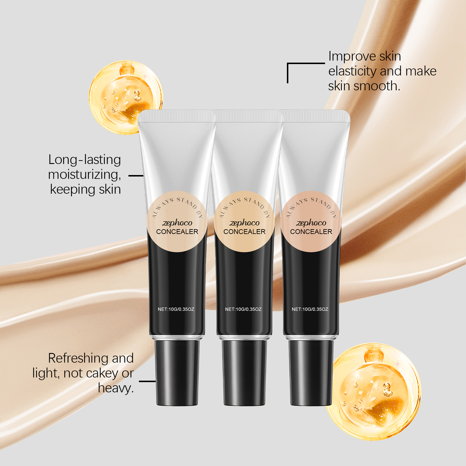 Zephoco natural color waterproof moisturizing concealer moisturizing skin light matte oily skin dry skin clear