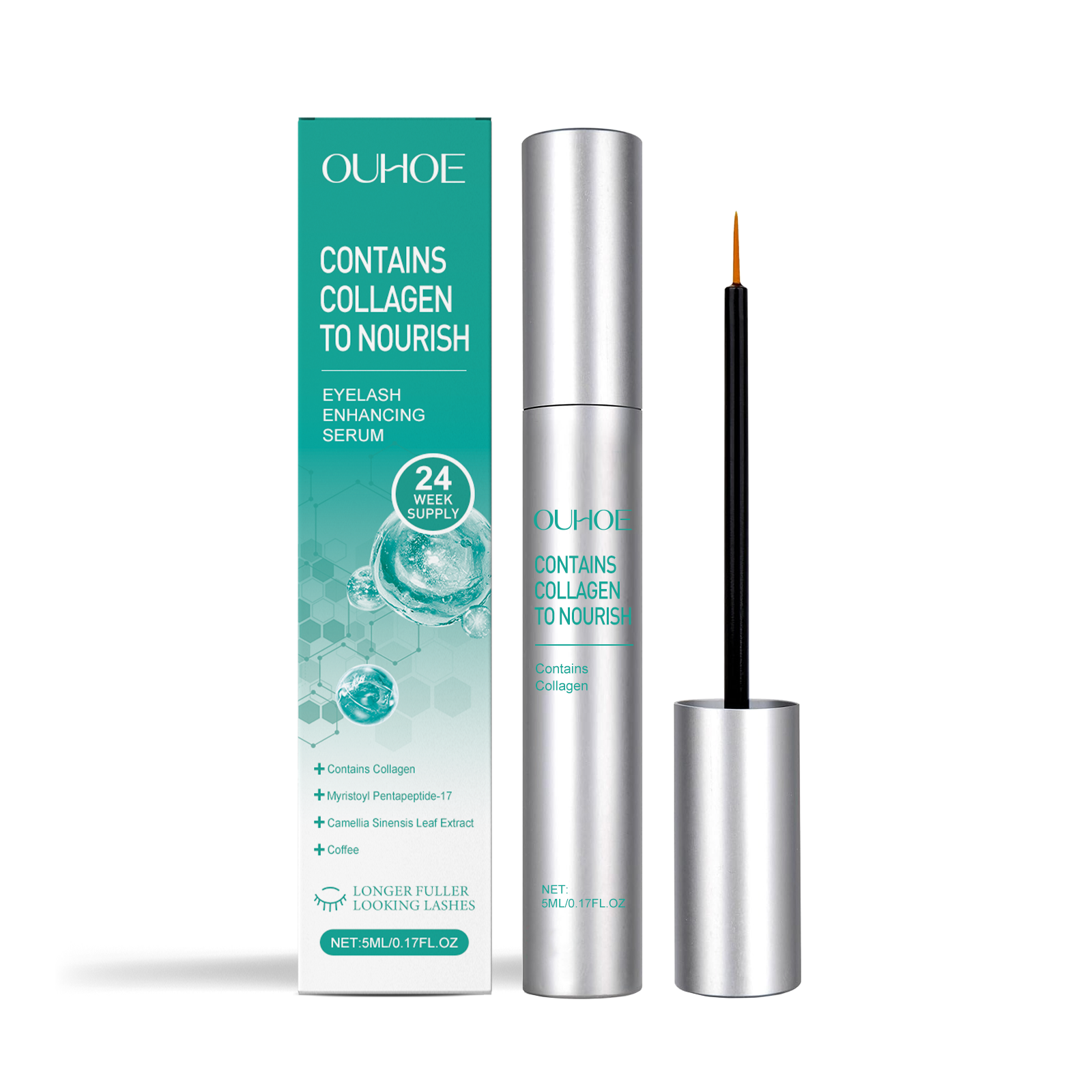 OUHOE Mascara Natural and beautiful curling, no smudging and no makeup, daily convenient eye makeup mascara