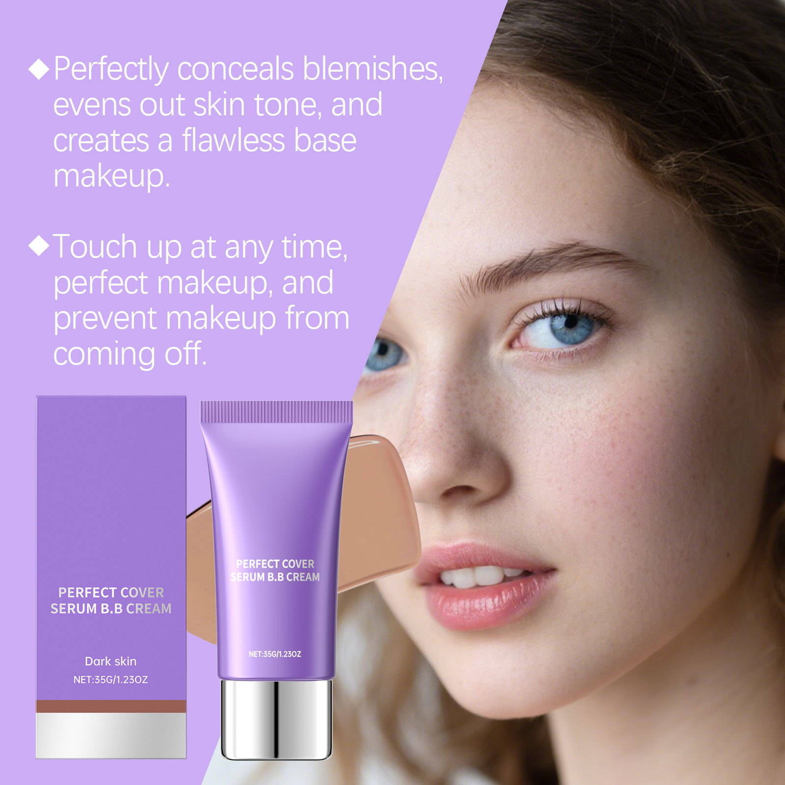 AMZ Deep Skin Moisturizing Essence BB Cream Natural Light Makeup Moisturizing Skin Matte Clear Oily Skin Dry Skin BB Cream