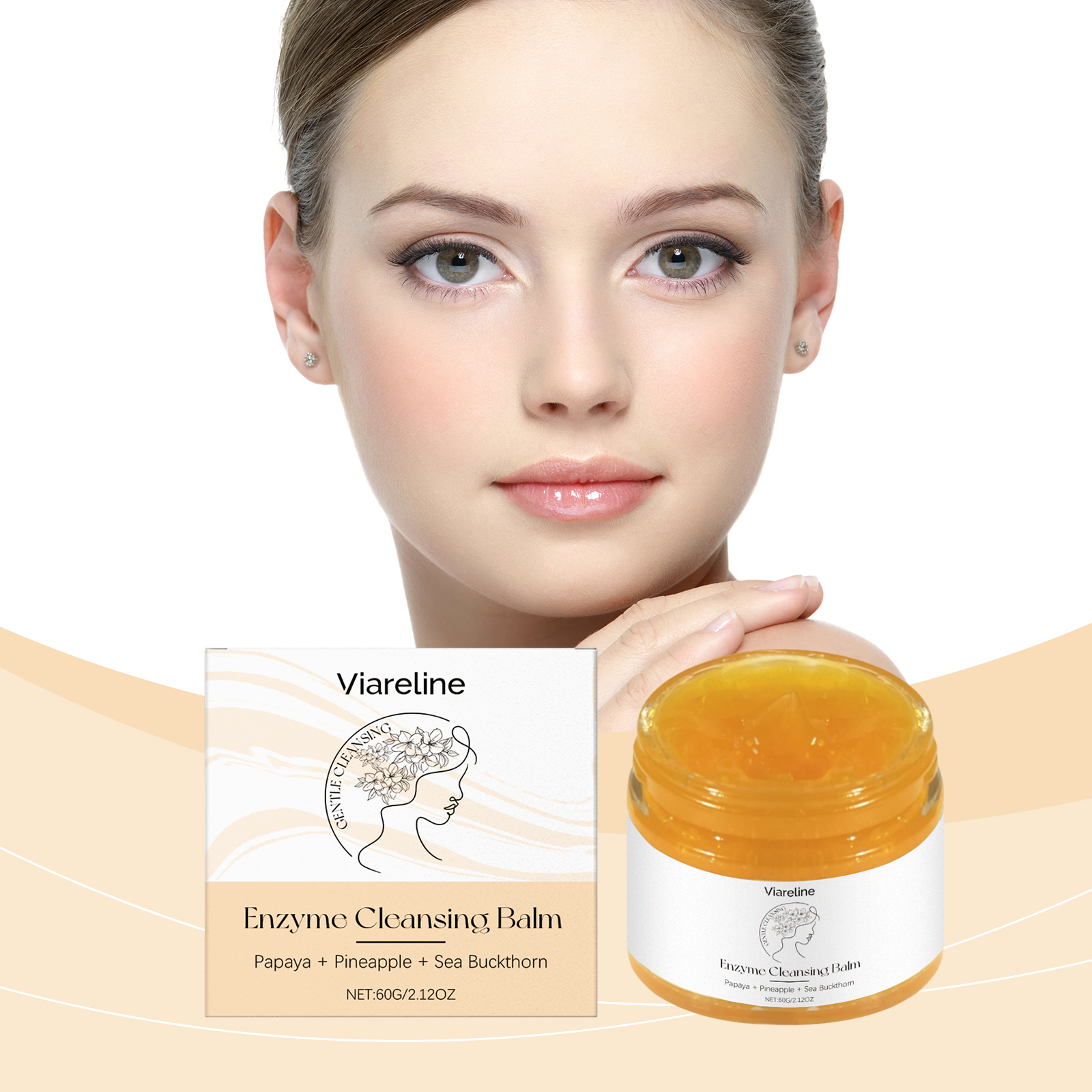 Viareline Cleansing Balm Gentle ingredients moisturizing cleansing balm for face without tightness cleansing skin care