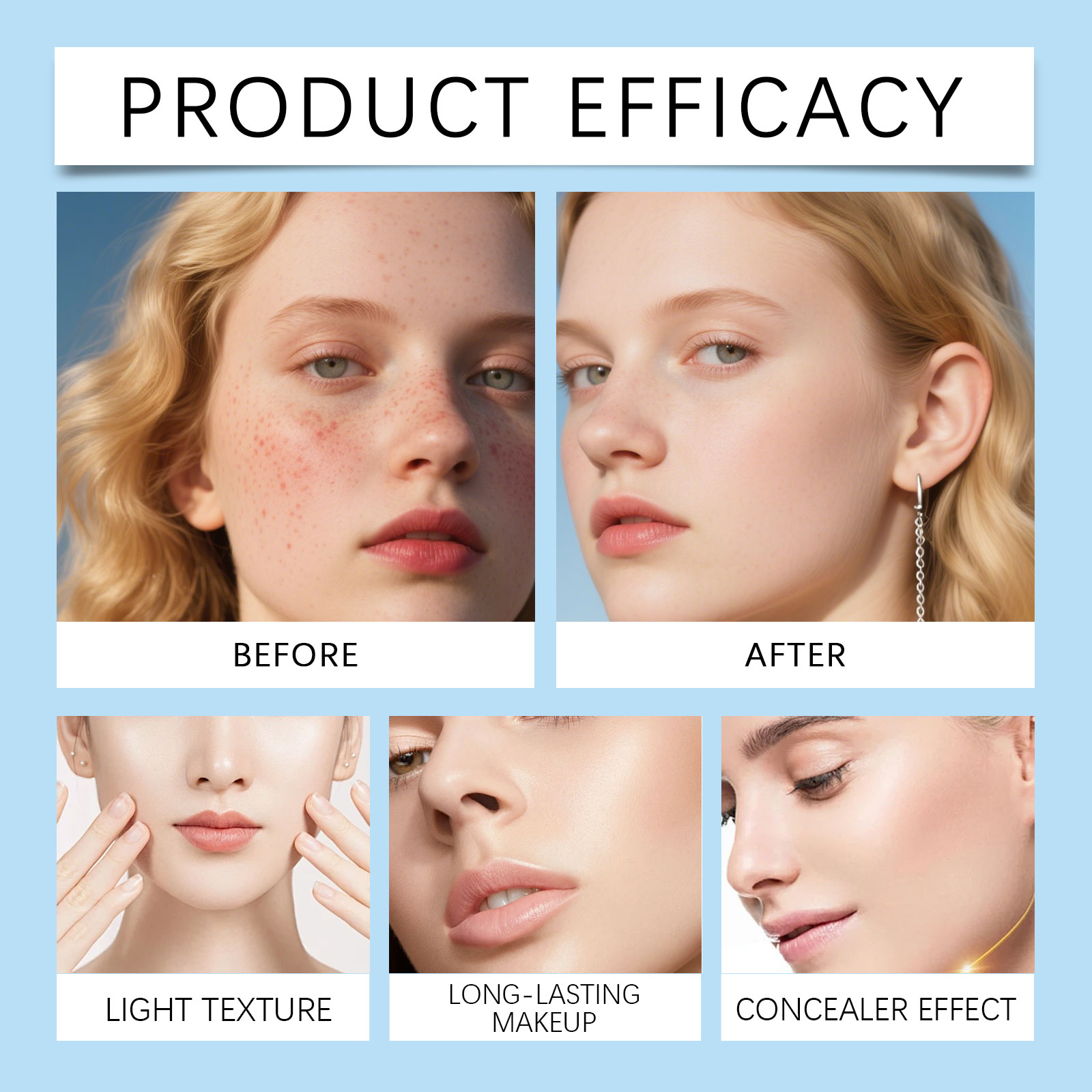 Zephoco dark skin matte concealer air cushion natural base makeup light and docile without card lines concealer matte air cushion