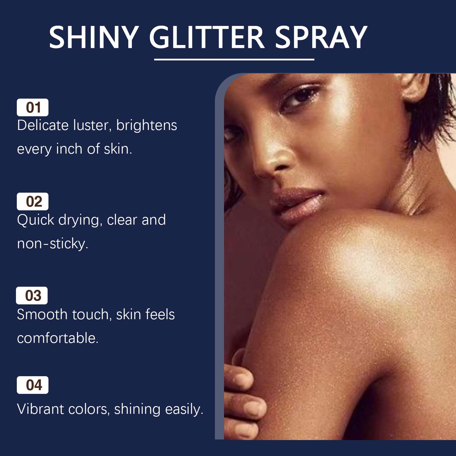 Zephoco body flash spray glitter brightening moisturizing nightclub party body clavicle shimmer spray