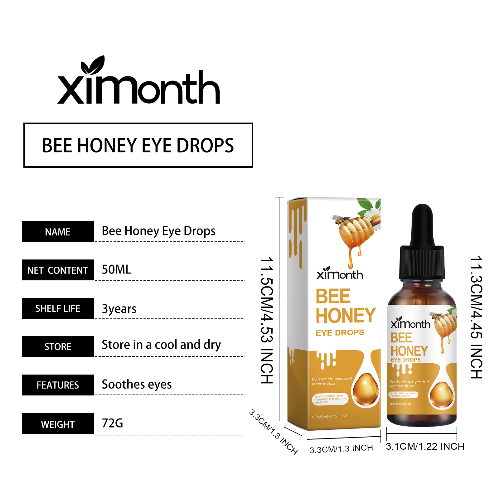 Ximonth eye care solution gentle moisturizing eye cleansing eye protection eye care solution