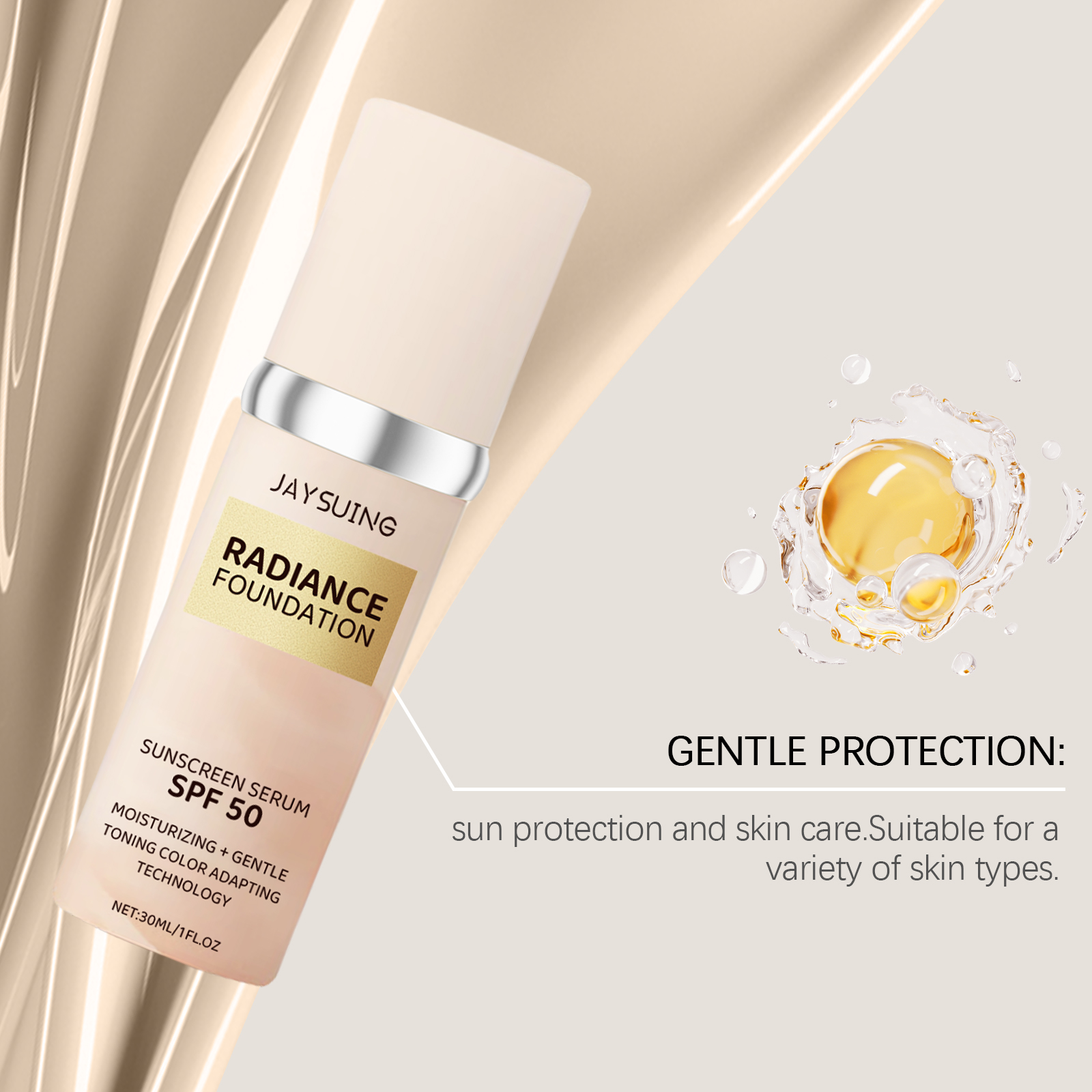 Jaysuing Protective Concealer Foundation Easily create a natural skin tone concealer moisturizing long-lasting makeup