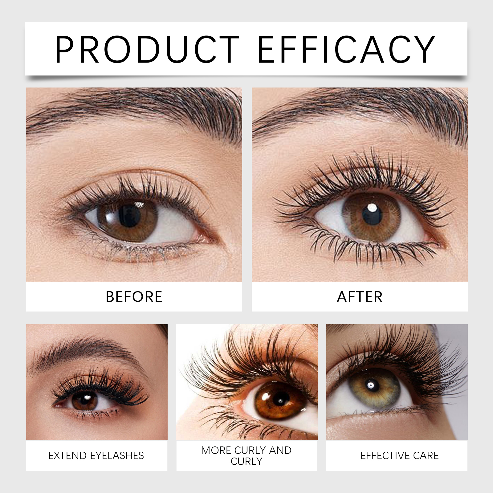 OUHOE Mascara Natural and beautiful curling, no smudging and no makeup, daily convenient eye makeup mascara