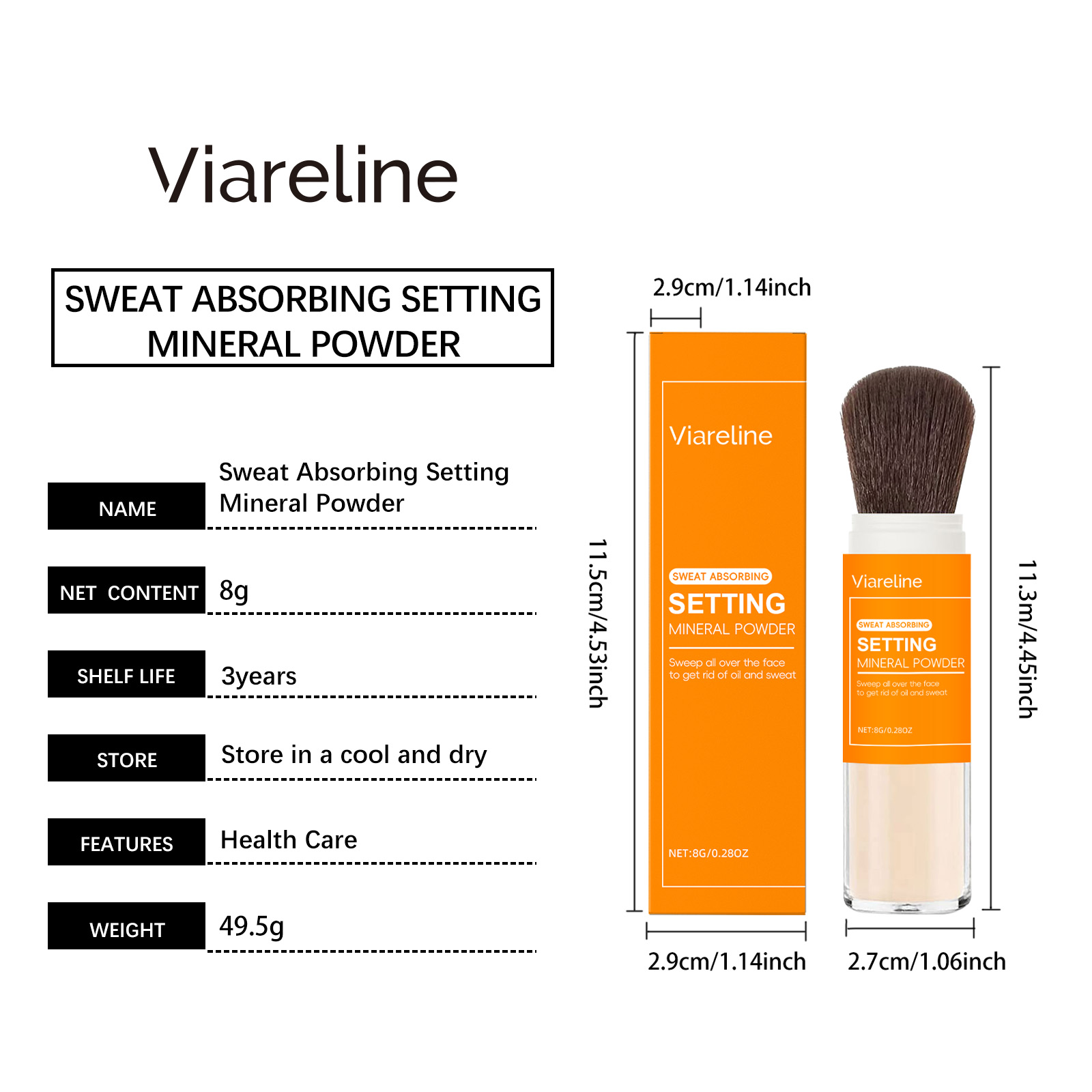 Viareline Matte Setting Powder Lightweight Soft Focus Pores Clear Fit Base Makeup Soft Mist Setting Powder