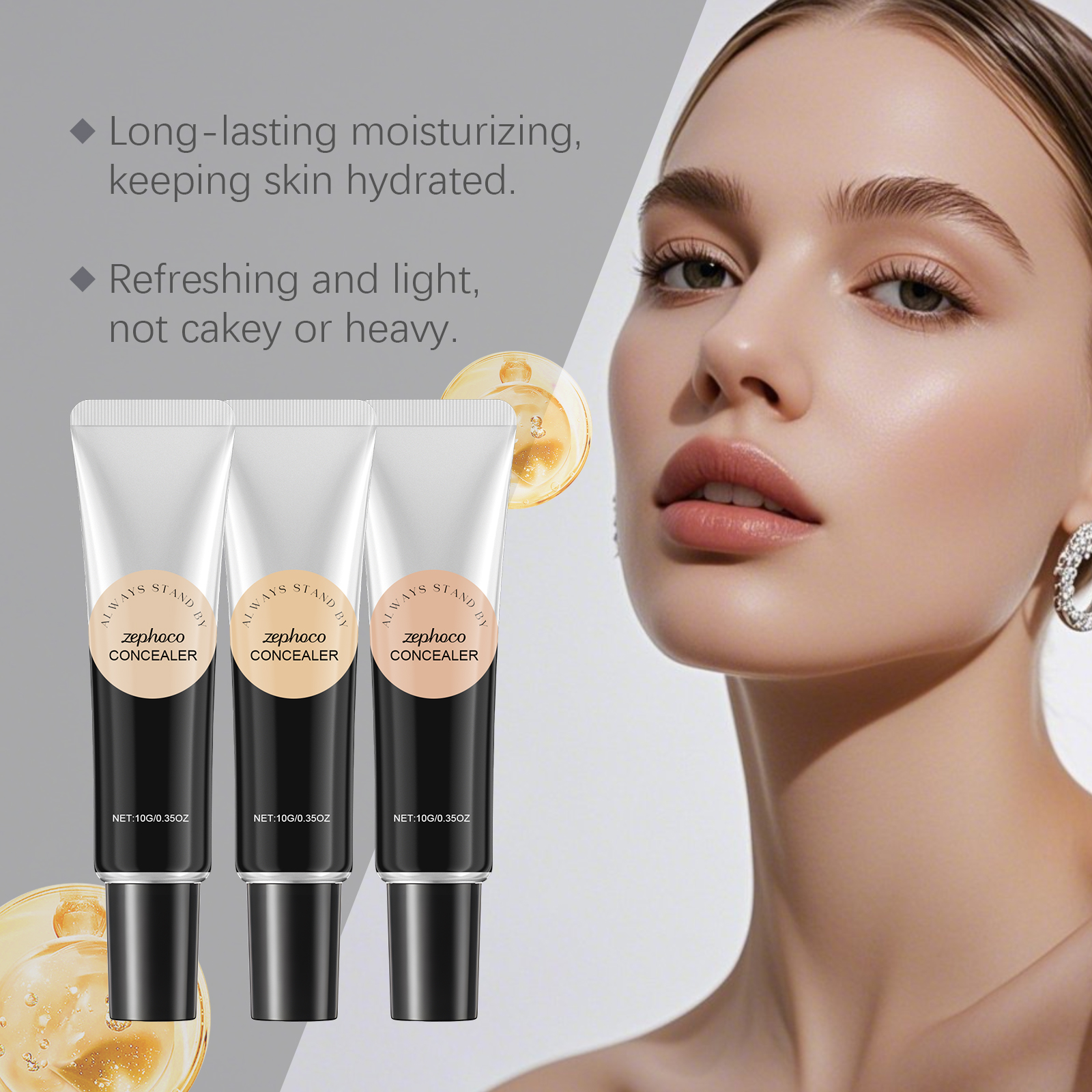 Zephoco natural color waterproof moisturizing concealer moisturizing skin light matte oily skin dry skin clear