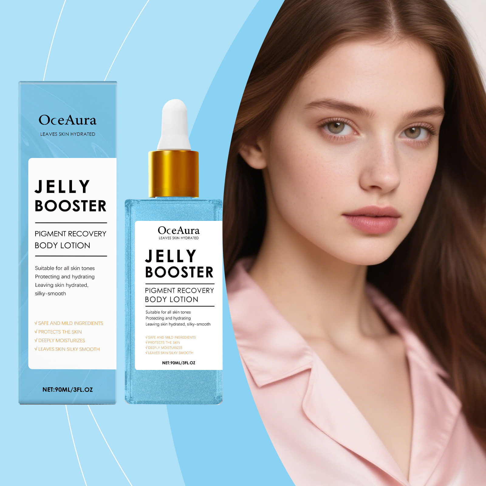 OceAura Niacinamide Facial Serum Lightweight texture, not heavy, easy to absorb, delicate, smooth and moisturizing skin