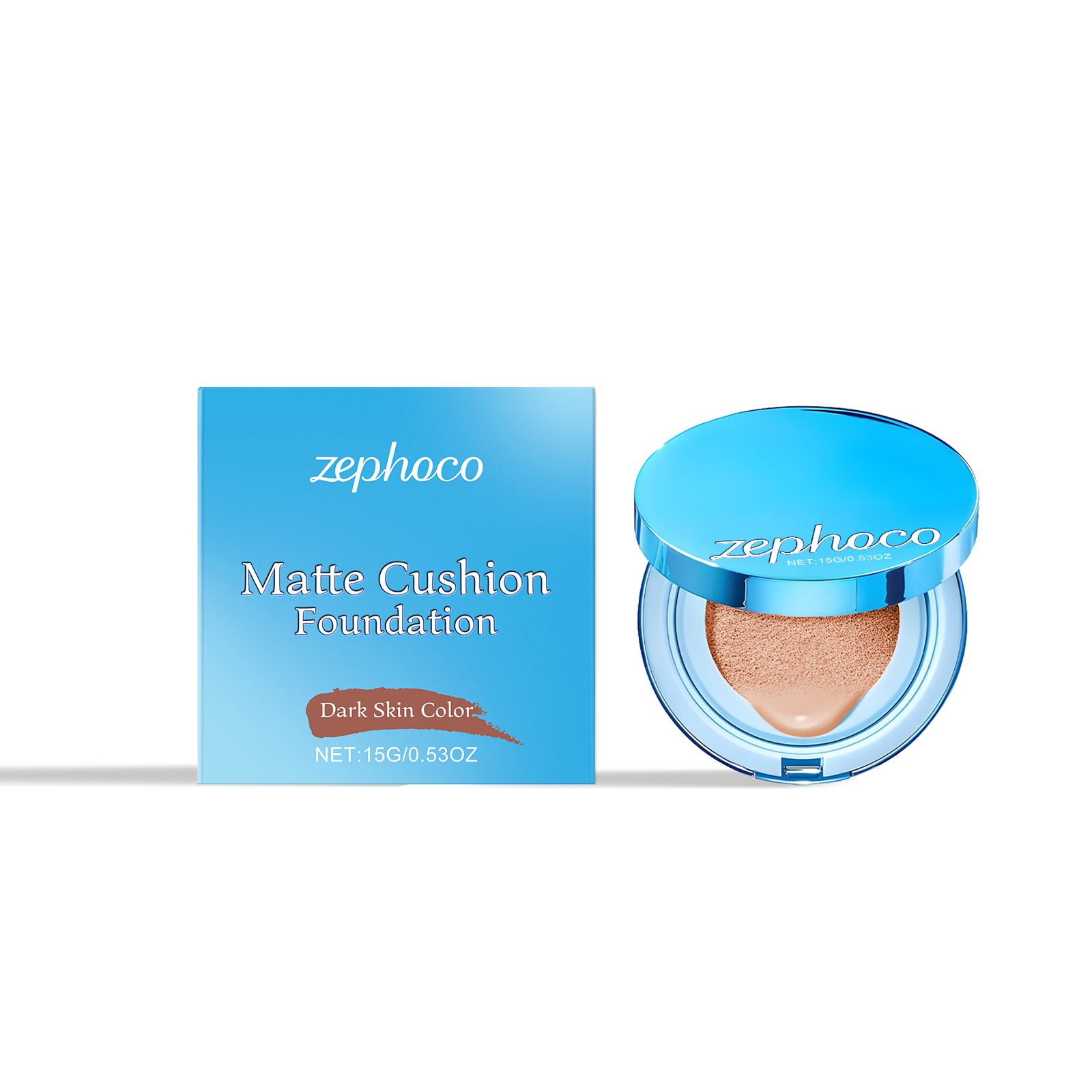 Zephoco dark skin matte concealer air cushion natural base makeup light and docile without card lines concealer matte air cushion