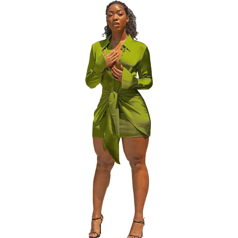 Cute Fashion Solid Color Shirt Dress