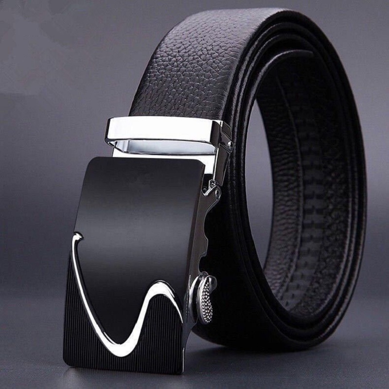 Women Men Belt 3.3 cm Adjustable Cowhide Leather Buckle Belt Unisex