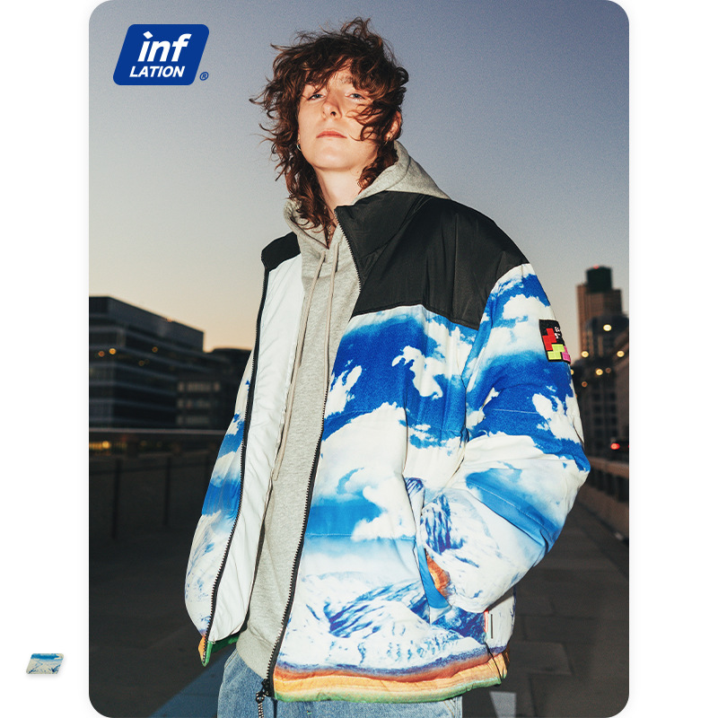 Women Men Down Jacket Hooded Coat Warm Winter Windproof Casual Parkas