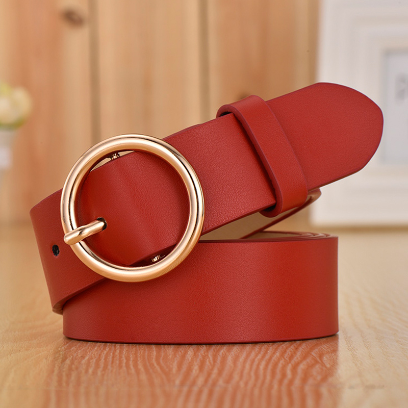 Women Men Belt 3.8 cm Cowhide Leather Buckle Belt Unisex