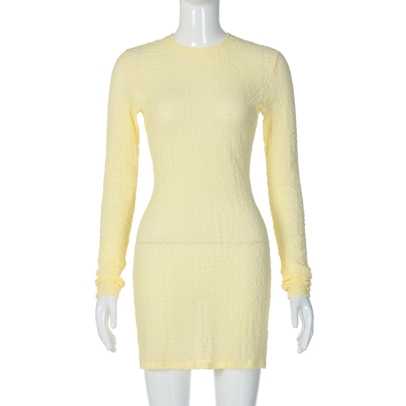 Tether Open Back Long Sleeve Cover Hip Dress