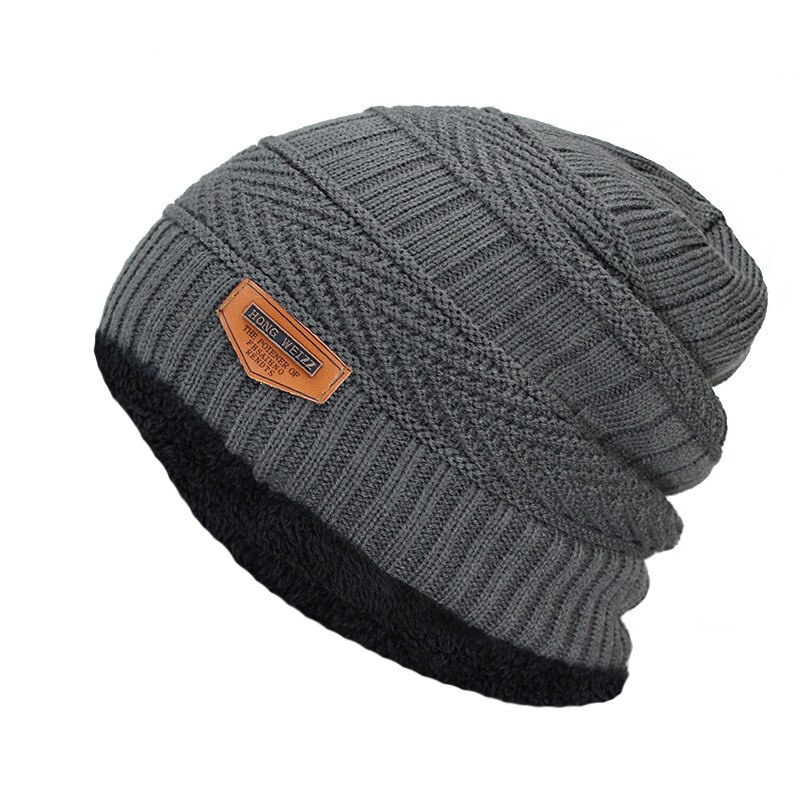 Men Women Beanie Hat Winter Wool Knitted Baggy Pull On Soft Caps