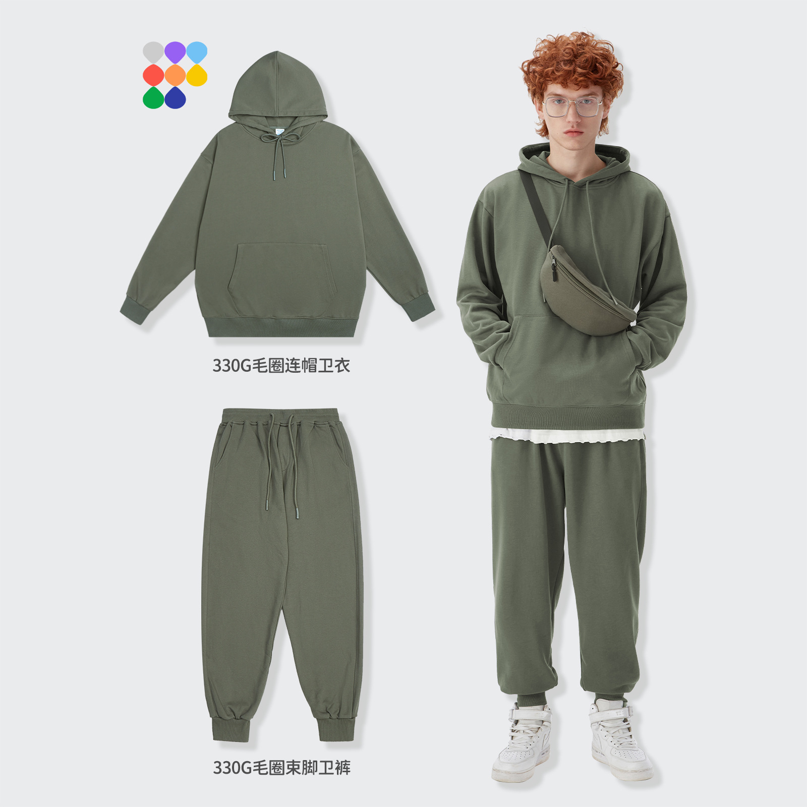 Women Men Two Piece Tracksuit Suit Hoodie Hooded Sweatshirt Pant Set Sweatwear