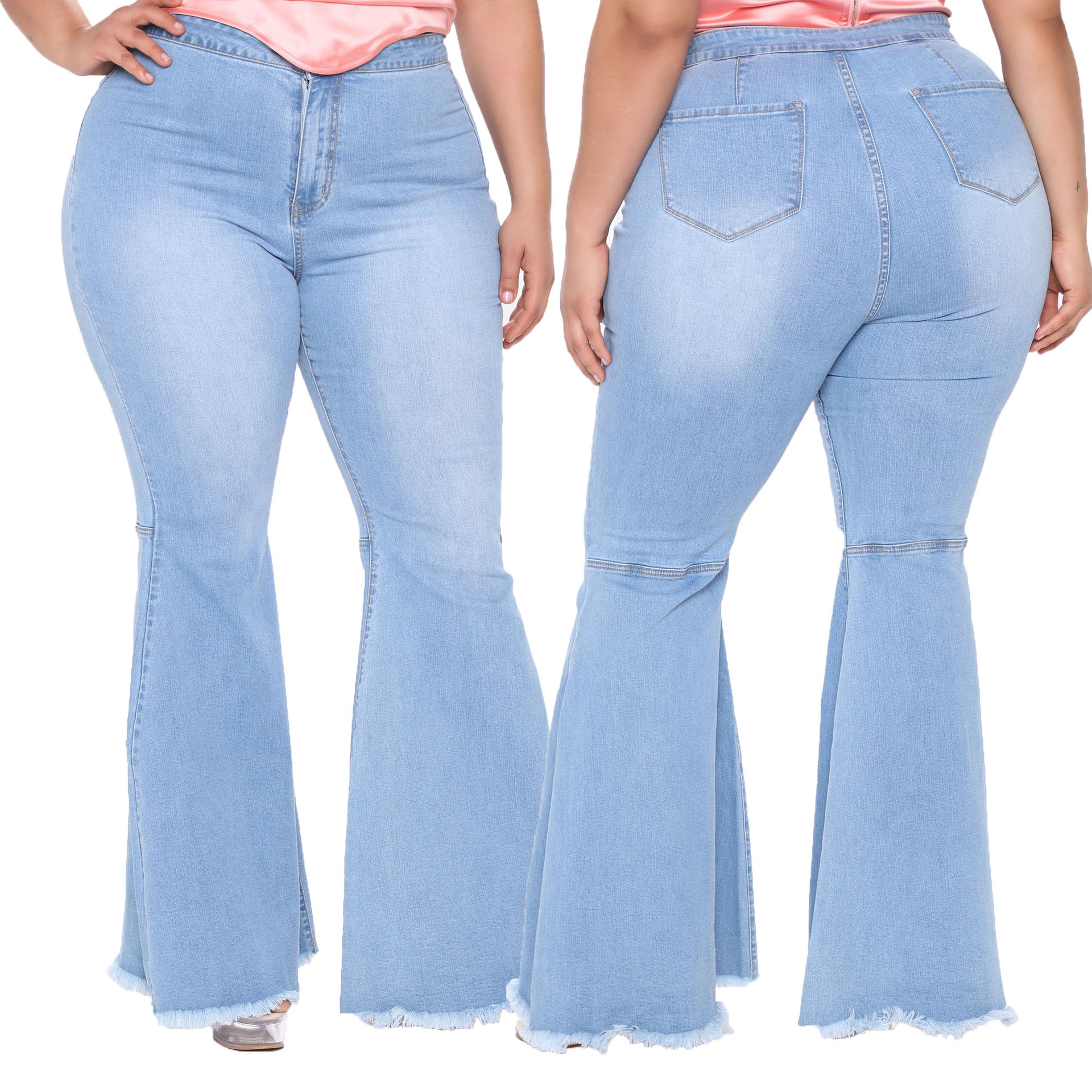 Fashion slim wide leg flare jeans