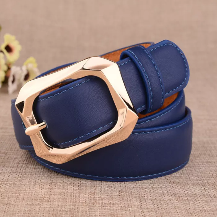 Women Men Belt 3.7 cm Cowhide Leather Buckle Belt Unisex Waistband Waist Strap