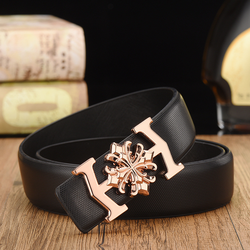 Women Men Belt 3.5 cm Cowhide Leather Buckle Belt Unisex Waistband Waist Strap