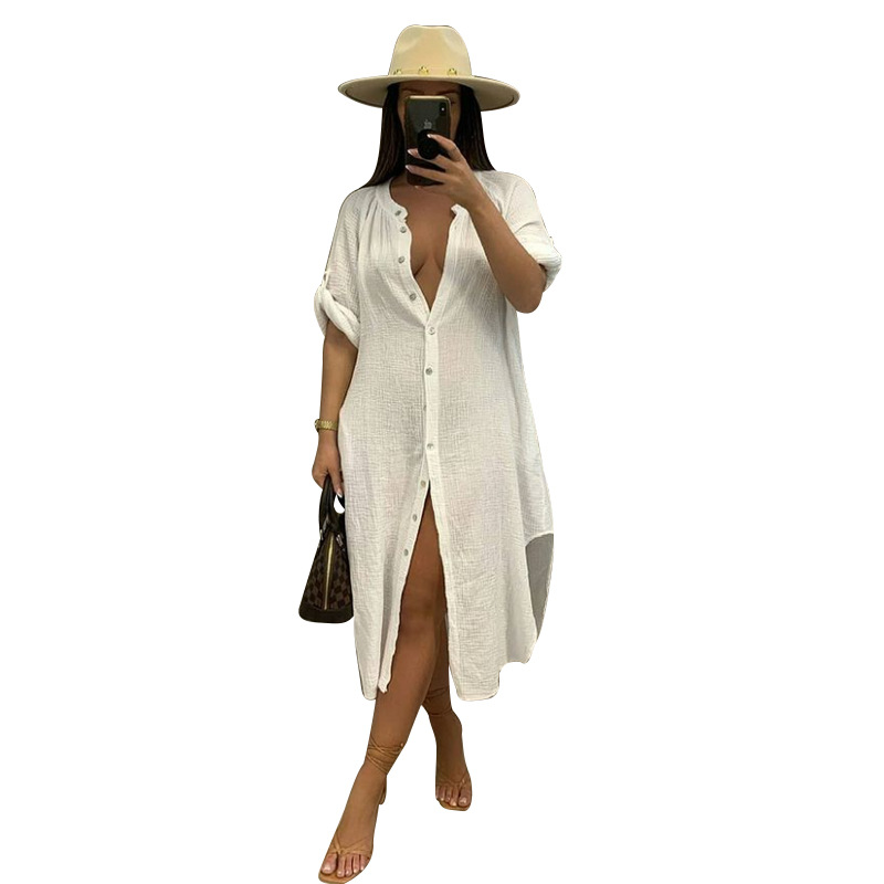 Summer Hoodie Sexy Bamboo Knot Lining Casual Beach Dress
