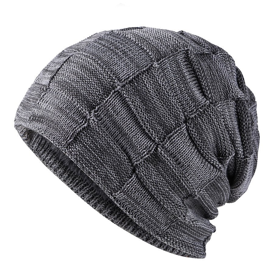 Men Women Beanie Hat Winter Wool Knitted Baggy Pull On Soft Caps