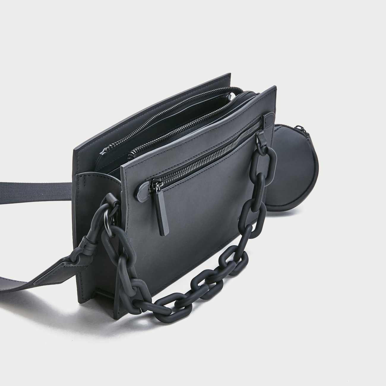 Men Messenger Shoulder Bag Leather Black Cloth Crossbody Sling Handbags Business Houlder Bag