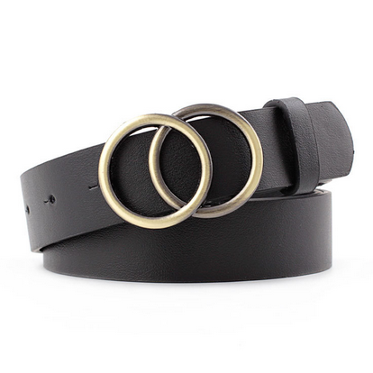 Women Men Belt 3.8 cm Cowhide Leather Buckle Belt Unisex Waistband Waist Strap