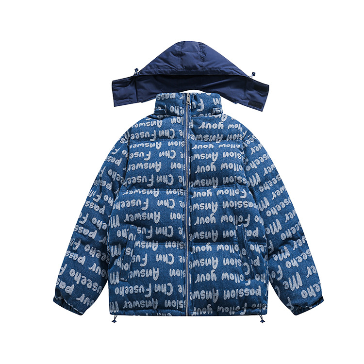 Women Men Down Jacket Hooded Coat Warm Winter Windproof Casual Parkas