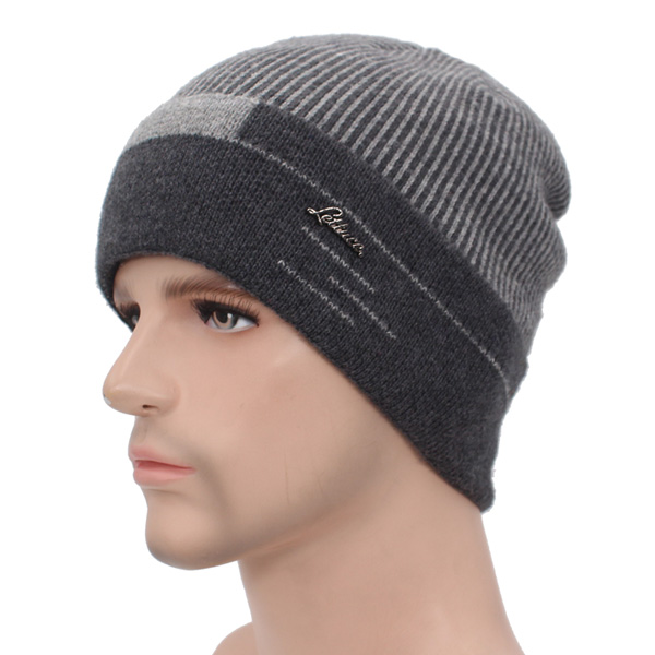 Men Women Beanie Hat Winter Wool Knitted Baggy Pull On Soft Caps