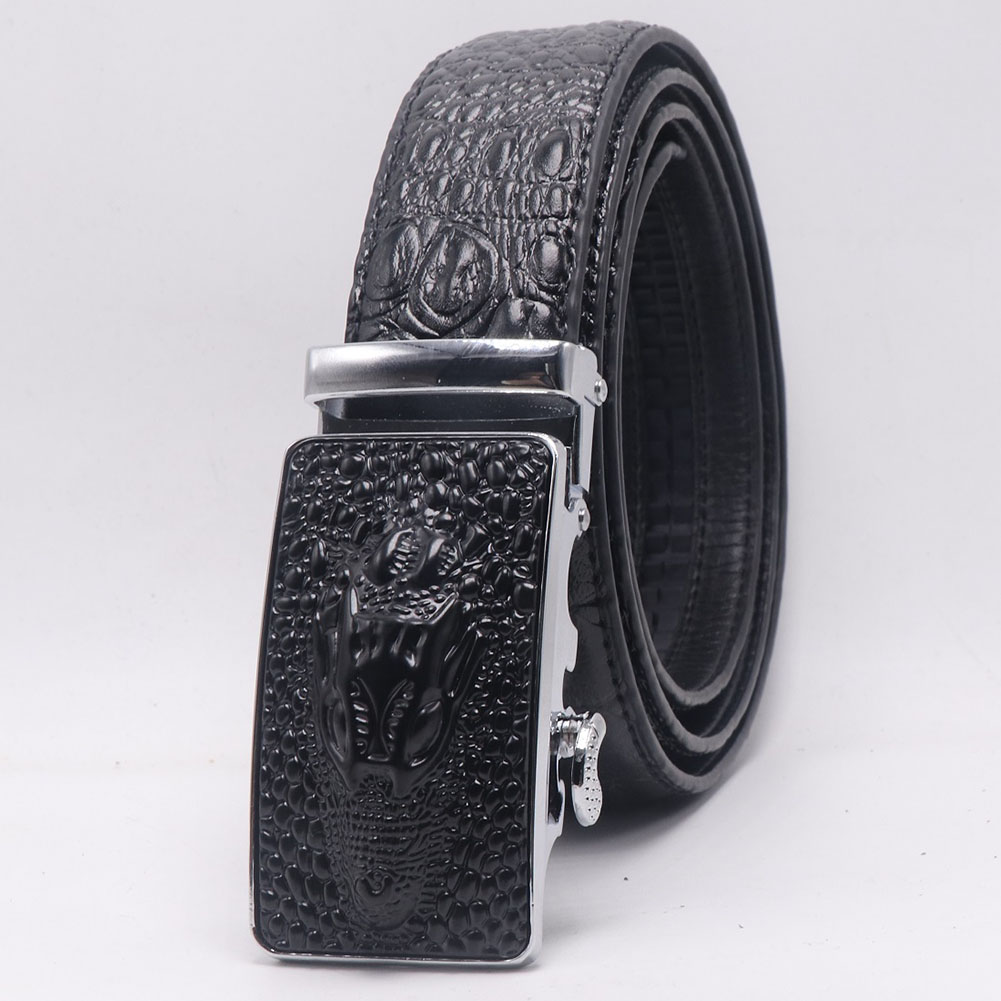 Women Men Belt 3.3 cm Adjustable Cowhide Leather Buckle Belt Unisex