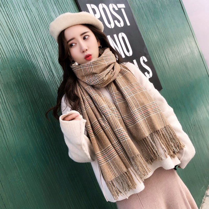 Women Men Logo Scarf Wool Cashmere Scarves Shawl Blanket Wrap Knit