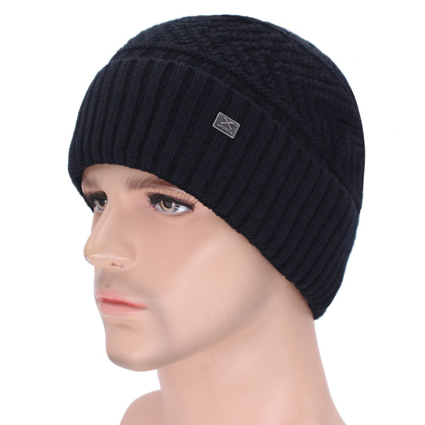 Men Women Beanie Hat Winter Wool Knitted Baggy Pull On Soft Caps