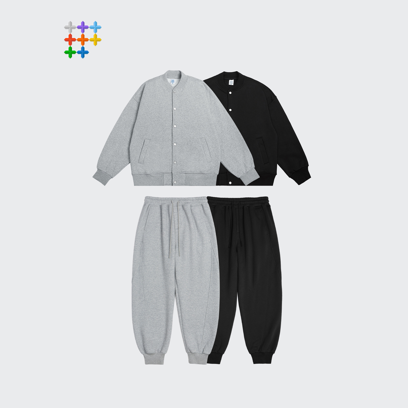 Women Men Two Piece Tracksuit Suit Hoodie Hooded Sweatshirt Pant Set Sweatwear