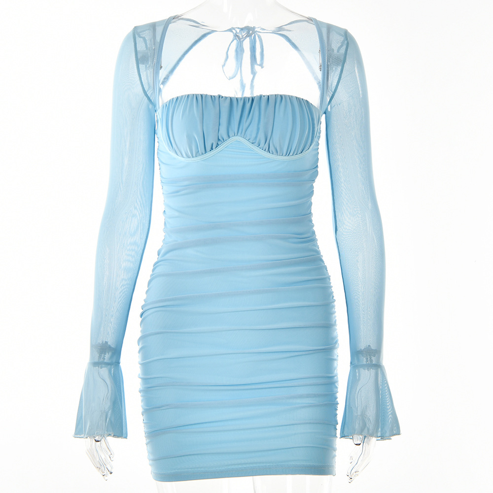 Sexy Spicy Girl Long Sleeve Wrapped Hip Dress