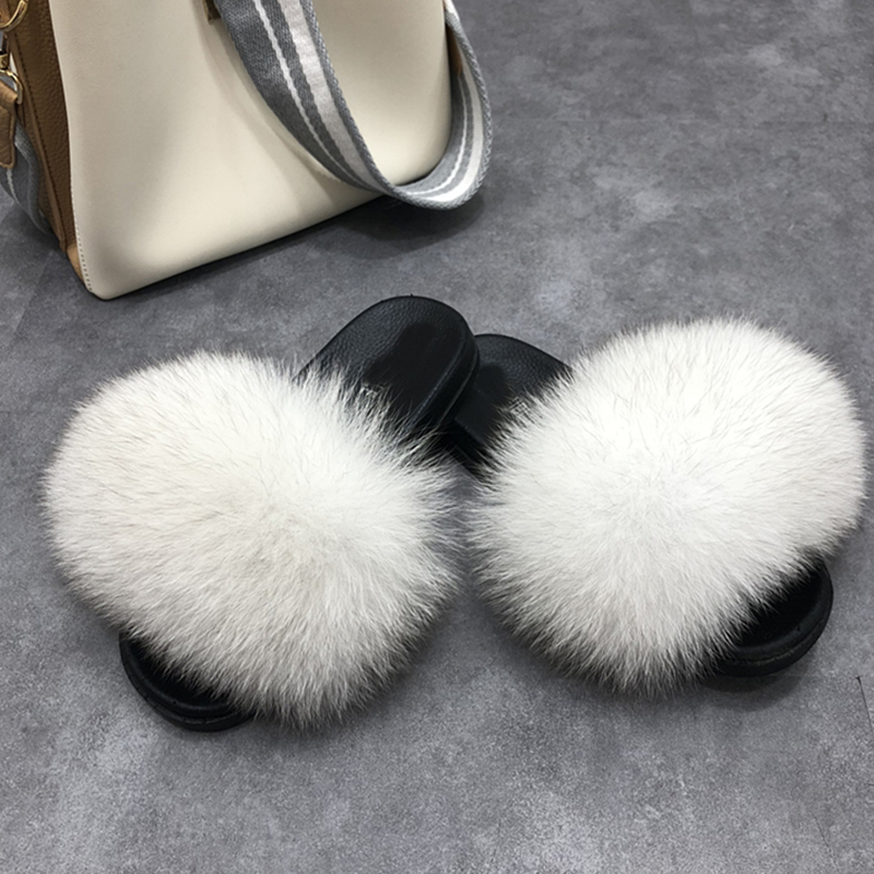 Women Men Furry Slide Sandal Slippers Fluff Slingback Winter Shoes Footwear 35-44