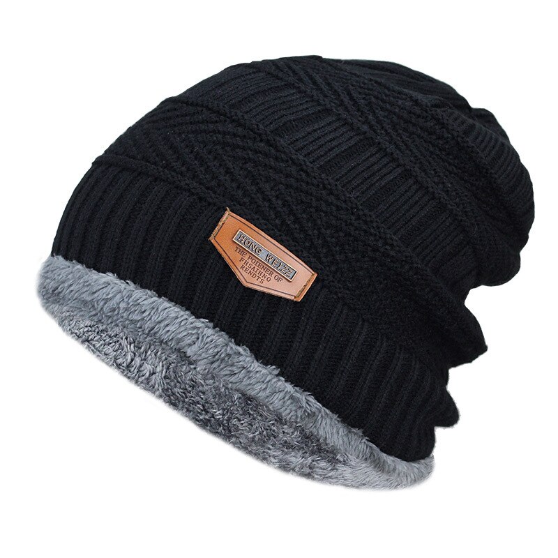 Men Women Beanie Hat Winter Wool Knitted Baggy Pull On Soft Caps