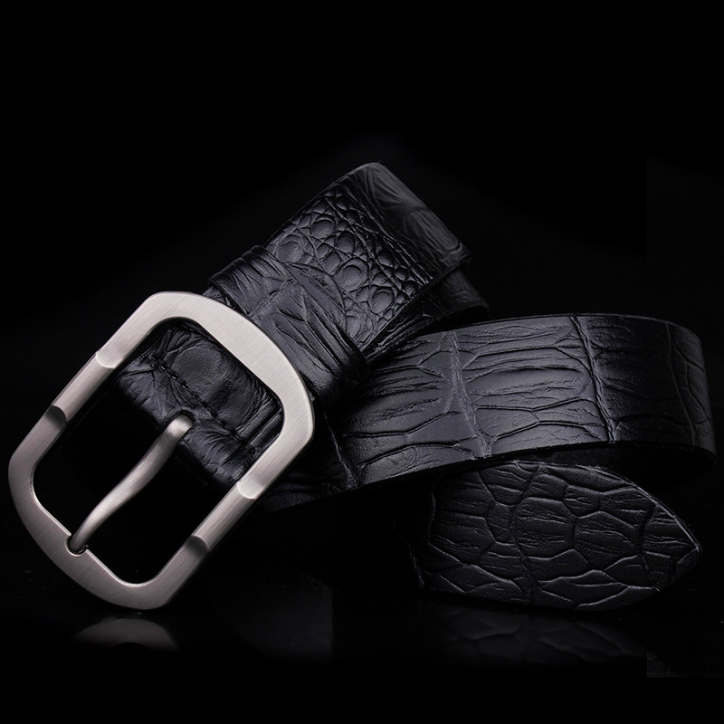Women Men Belt 3.3 cm Adjustable Cowhide Leather Buckle Belt Unisex