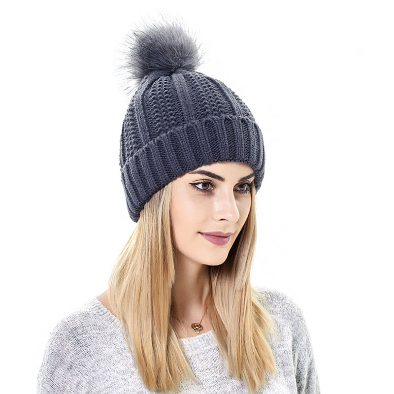 Men Women Beanie Hat Winter Wool Knitted Baggy Pull On Soft Caps