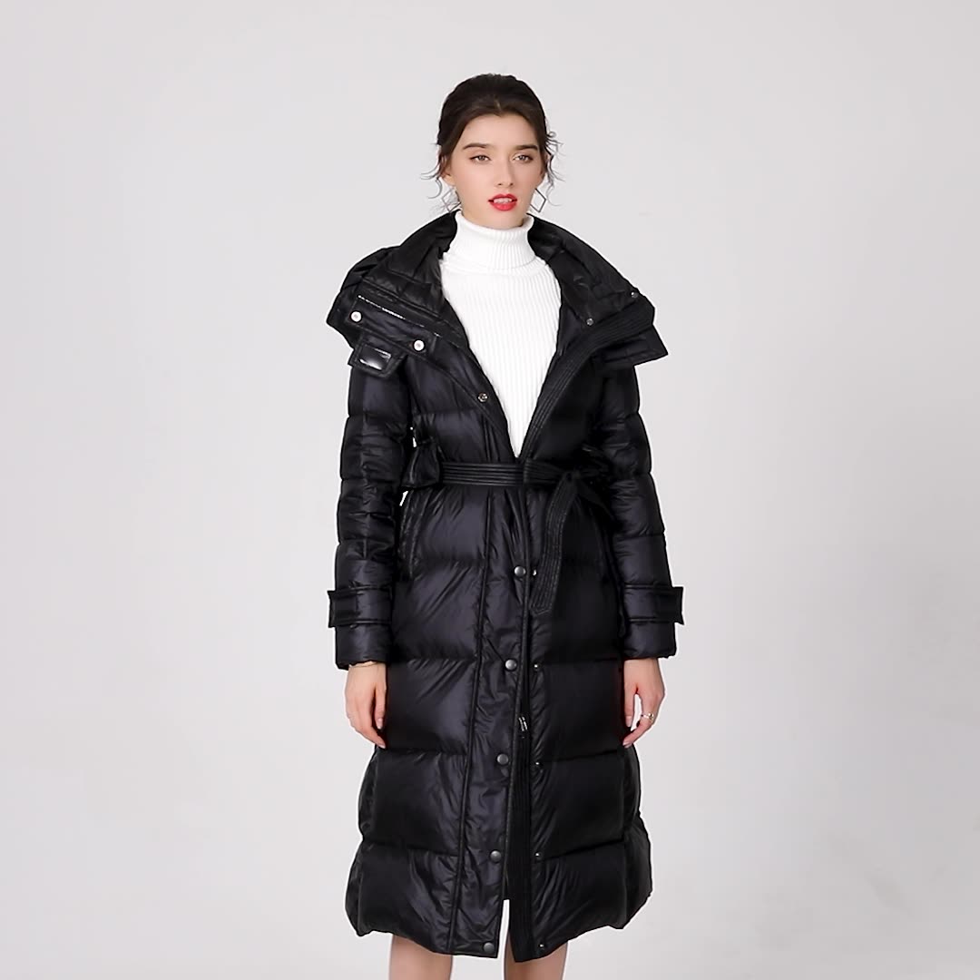 Women Men Down Jacket Hooded Coat Warm Winter Windproof Casual Parkas