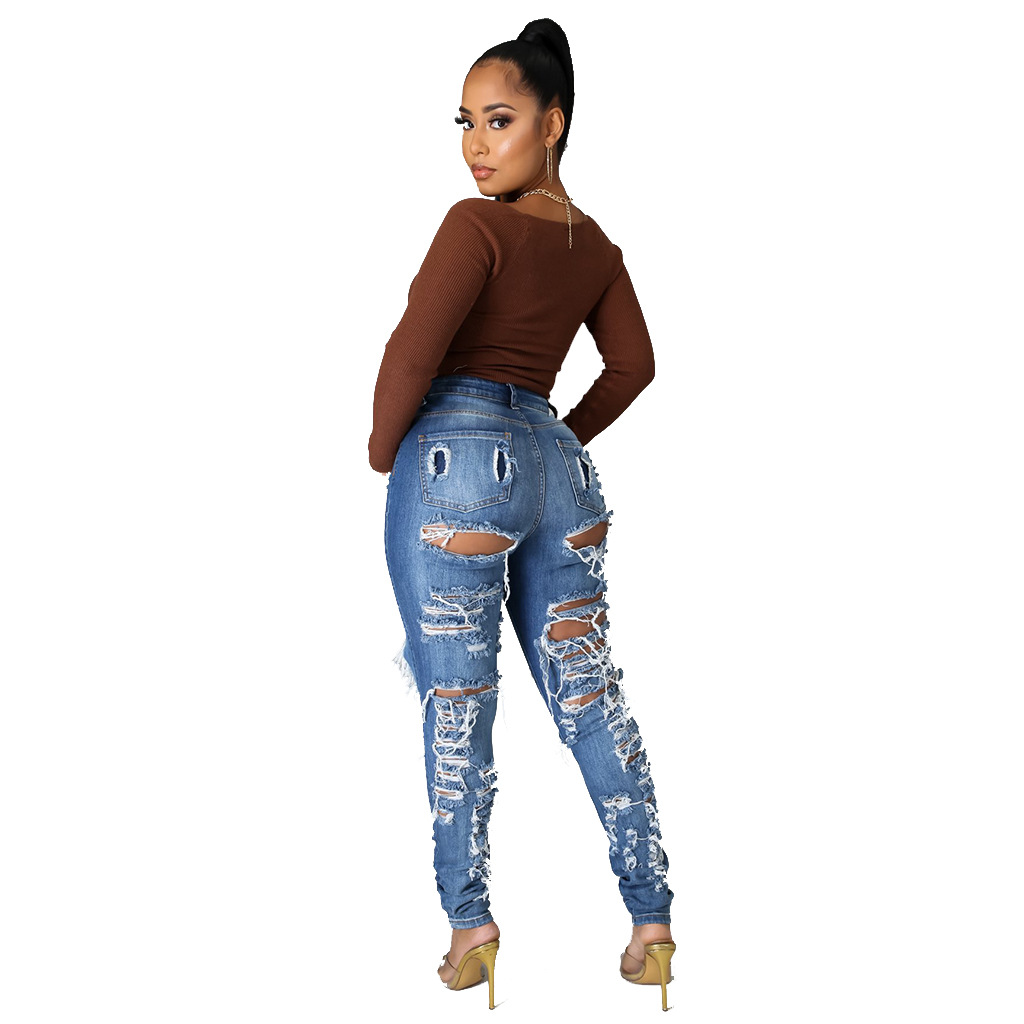 Fashionable high waist jeans Leggings